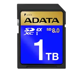 ADATA 1 TB černá / Paměťová karta / SDXC / SD 8.0 Express / čtení: 1600 MB/s / zápis: 1200 MB/s