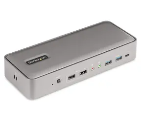 StarTech Dual-Laptop USB-C KVM / Dokovací stanice / KVM 2 hostitele / 2× 4K 60Hz DisplayPort / GbE / 5× USB / PD 90W+45W