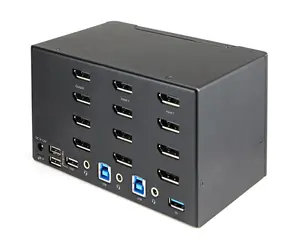 StarTech 2-Port Quad Monitor DisplayPort KVM / KVM přepínač / 4K 60Hz HDR / DP 1.2 / USB 3.0 hub