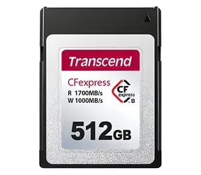 Transcend 512GB CFexpress 820 / Paměťová karta / Type B / NVMe PCIe Gen3 x2 / 1700 MB/s R / 1000 MB/s W