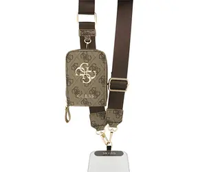 Guess Crossbody PU 4G Metal Logo hnědá / Crossbody popruh s peněženkou / PU kůže / univerzální