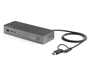 StarTech USB-C & USB-A Hybrid Dock / Dokovací stanice / Dual 4K 60Hz / HDMI + DisplayPort / Power Delivery 100W