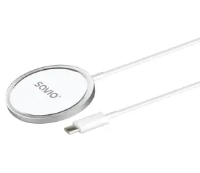Savio LA-11 bílá / Bezdrátová nabíječka / Magnetická / 15 W / Qi 1.2