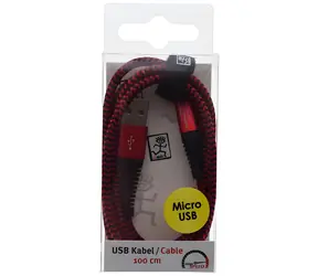 2GO USB-A - Micro-USB 1 m červená / Datový a nabíjecí kabel / Nylon
