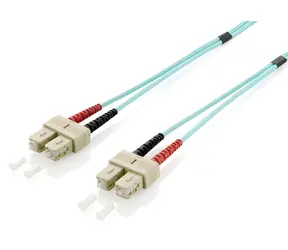 Equip optický kabel SC-SC OM3 10m tyrkysová / Patch kabel / Multimode / Duplex / LSZH plášť