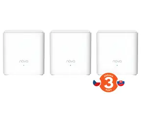 Tenda Nova EX3 (3 ks) / Mesh systém / Wi-Fi 6 / AX1500 / Dual-band / WPA3 / VPN / 2x GLAN na modul