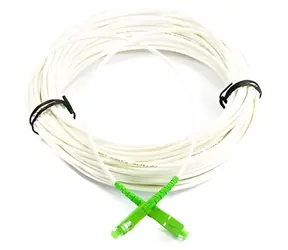 OEM SC-APC bílý 1m / Optický patch kabel / Simplex 9/125 SM / Armovaný LSZH 3mm