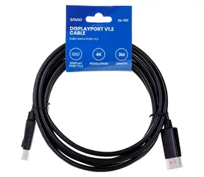 Savio CL-137 černá / Kabel DisplayPort / samec - samec / 3 m / max. 4K