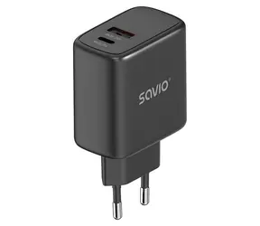SAVIO LA-06/B černá / Síťová nabíječka / 30W / USB-C / QC 3.0 + PD 3.0