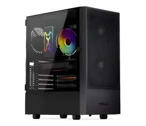 KRUX Nadir černá / PC skříň / Midi Tower / ATX / micro-ATX / Mini-ITX / bez zdroje / průhledná bočnice