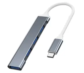VAKOSS TC-4125X stříbrná / USB-C rozbočovač / 1x USB 3.0 / 3x USB 2.0