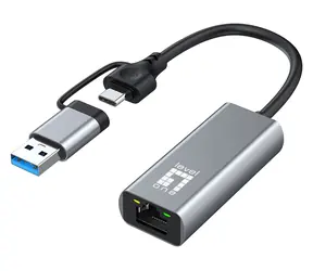 LevelOne USB-0423 / Síťový adaptér / USB-C, USB-A / RJ45 / 2,5 Gbps