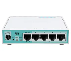 MikroTik E50UG hEX bílá / Router / 5x Gigabit LAN / RouterOS L4 / 512MB RAM / PoE / USB 2.0