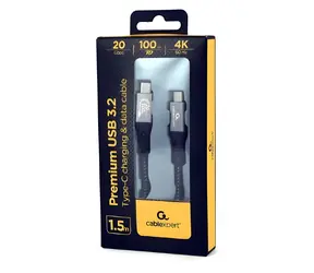 Gembird Premium USB-C / Datový kabel / USB-C - USB-C / USB 3.2 Gen 2x2 / 20 Gbit/s / 100W / 1,5 m