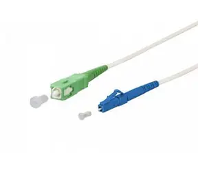 OEM SC-LC 5 m bílá / Optický patch kabel / Simplex / SM 9/125 / SC-APC, LC-UPC / Armovaný, LSZH