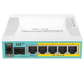 MikroTik RB960PGS bílá / RouterBOARD / hEX PoE / 800 MHz / 128MB RAM / 5x LAN / SFP / PoE výstup
