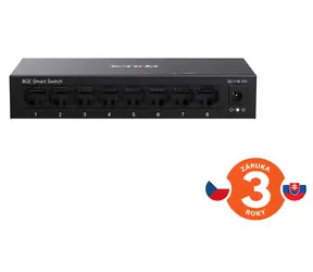 Tenda TEG2208D / Switch / 8x 10/100/1000 Mbps / Websmart / Fanless / Kov / Desktop