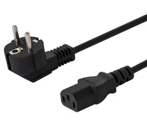 SAVIO CL-98 černá / Napájecí kabel / Schuko - IEC C13 / 1,8 m / lomený konektor 90°