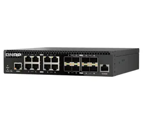 QNAP QSW-M3212R-8S4T / Řízený switch / 8x 10GbE SFP+ / 4x 10GbE RJ45 / L2 / poloviční šířka