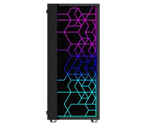 Gembird Fornax 2500 ARGB černá / Skříň / ATX / 1x USB3.0 / 2x USB2.0 / bez zdroje / průhledná bočnice