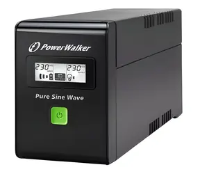 PowerWalker 600VA Pure Sine černá / Záložní zdroj UPS / Line-Interactive / 360 W / LCD displej
