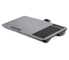 Digitus šedý / Stojan pro notebook / do 17" / integrovaná podložka pod myš / držák na telefon