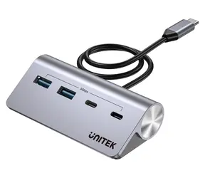 Unitek H1337AGY01 šedá / USB hub / USB-C / 2× USB-A + 2× USB-C / 5000 Mbit/s / hliníkový