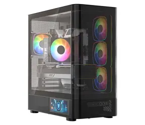 MODECOM Volcano AQ400 ARGB černá / Skříň / ATX / tvrzené sklo / ARGB podsvícení / 1x USB-C 3.2 / 2x USB 3.0