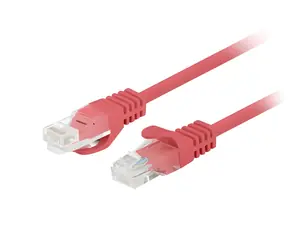 Lanberg PCF6-20CC-0025-R červená / Patch kabel / Cat6 U/UTP / RJ45-RJ45 / 0,25 m