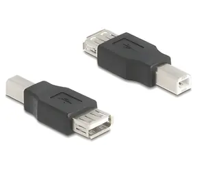 DeLock 67199 černá / Adaptér / USB 2.0 / USB-B samec - USB-A samice