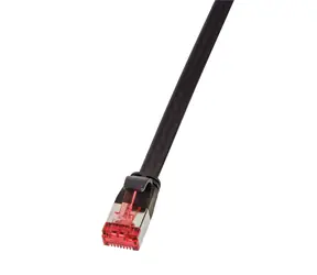 LogiLink Cat6A U/FTP plochý černá / Patch kabel / RJ-45 / 15 m / PVC