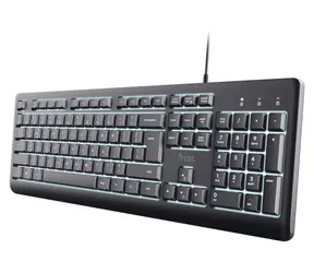 Trust Primo Illuminated černá / Klávesnice / drátová / podsvícená / USB-C / CZ+SK