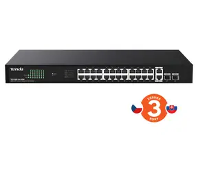 Tenda TEG1128P-24-250W / Switch / 24x Gigabit PoE+ / 2x SFP / Rack / 230W PoE