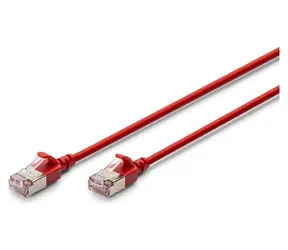 Digitus Slim červená / Patch kabel / Cat 6A / F/FTP / 0,3 m / 500 MHz / PoE+