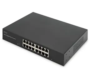 Digitus DN-80112-2 černá / Switch / 16 portů Gigabit Ethernet / Unmanaged / 19" rack / bez ventilátoru