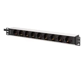 Digitus PDU 1HE / Zásuvkový panel do racku 19" / 9x zásuvka / hliník / 2 m