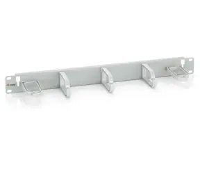 Equip 19" šedá / Vyvazovací panel / 1U / 5x plastová úchytka