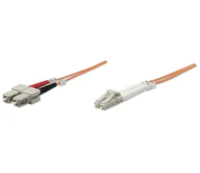 Intellinet LC-SC 2m oranžová / Optický patch kabel / Multimode OM1 / Duplex / LSZH bez halogenu