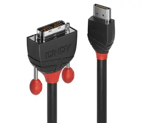 Lindy HDMI - DVI-D černá / Redukce / 2 m / Black Line