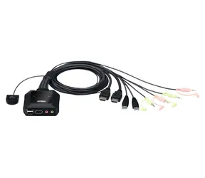 ATEN 2-Port USB HDMI KVM / Kabelový přepínač / 4K UHD / HDMI / USB / 1,2 m