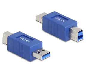 DeLock adaptér USB-A - USB-B modrá / Redukce / 5 Gbps / samec/samec