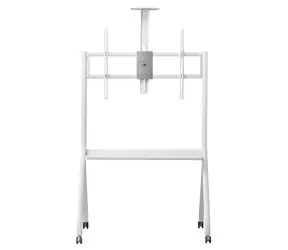 Maclean MC-114 W bílá / Mobilní stojan na TV / 55-100" / nosnost 120 kg / VESA 200x200-900x600 / s policí