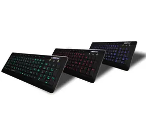 AMEI AM-K3001G černá / Drátová klávesnice / CZ layout / USB / Podsvícená / Multimediální klávesy