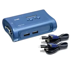 TRENDnet 2-Port USB KVM Switch / KVM přepínač / VGA / 2x PC / Kabely součástí balení