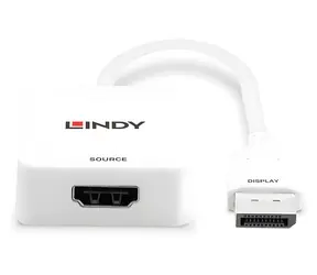 Lindy 38303 bílá / Převodník / HDMI 2.0 na DisplayPort 1.2 / 4K 60Hz / aktivní