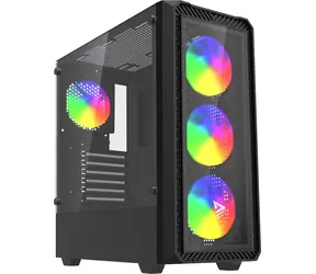 SAVIO Noctis Glass RGB černá / Skříň PC / Cube / ATX, micro ATX / tvrzené sklo / RGB podsvícení