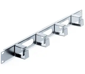 Intellinet šedá / Panel pro správu kabelů / 19" / 1U / 4 plastové kroužky
