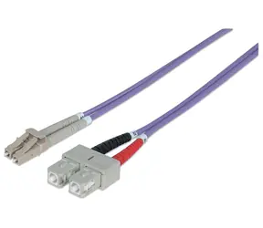 Intellinet fialová / Optický patch kabel / LC/SC / Multimode OM4 / 5 m / LSZH