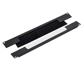 Triton RAB-ZP-X02-A3 / Průchozí panel 19" 2U / rozdělený horizontálně / kartáčový / otvor 350x55 mm / černá