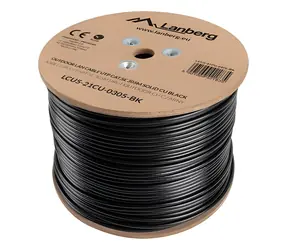 Lanberg Cat5e 305m černý / UTP drát / 100 MHz / AWG24
